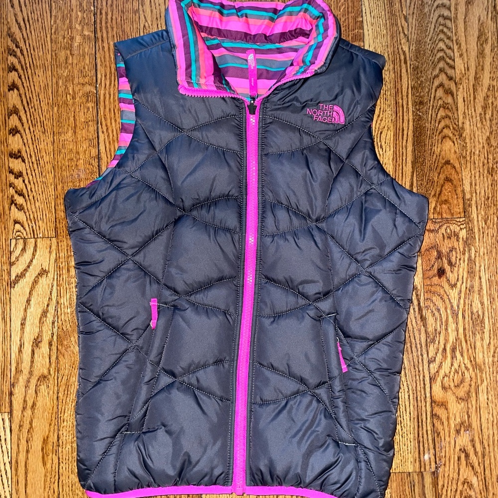 Girls North Face Reversible Puffer Vest